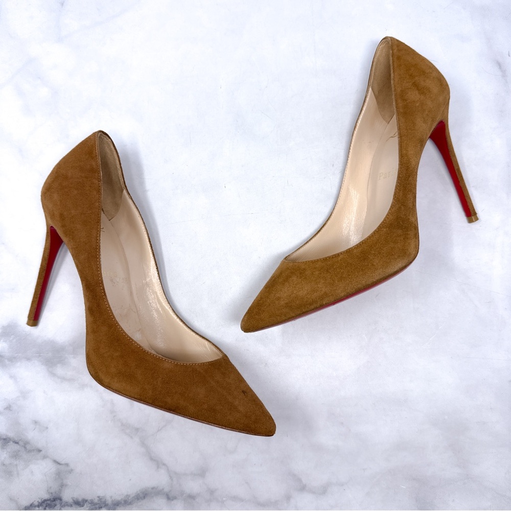 Christian Louboutin Pigalle Follies 100 Suede Pointed Toe Stiletto Heel Pumps 40 - Picture 3 of 15